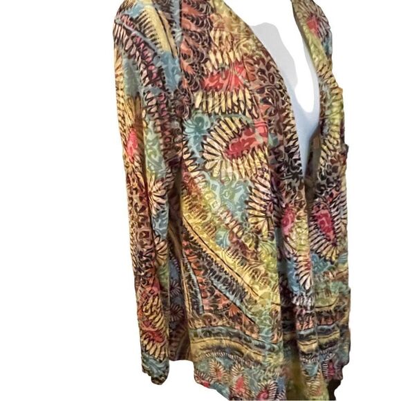Unique and Colorful Boho Open Front Cardigan, Size Large - Picture 4 of 8